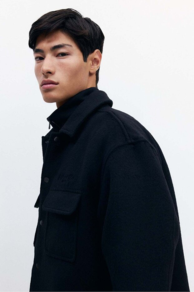 قميص خارجي من مزيج الصوف - 4