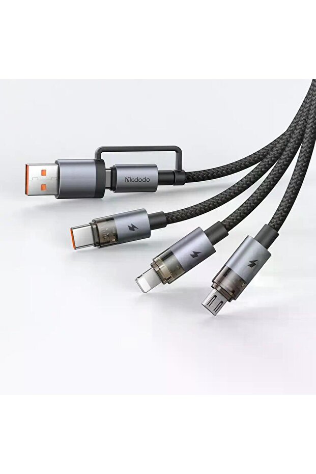 CA-7260 6in1 100W Typec iPhone Micro Şeffaf Çoklu Kablo - 2