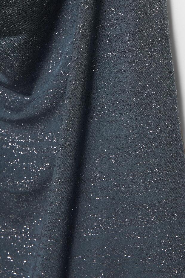 Parıltılı drape midi elbise - 7