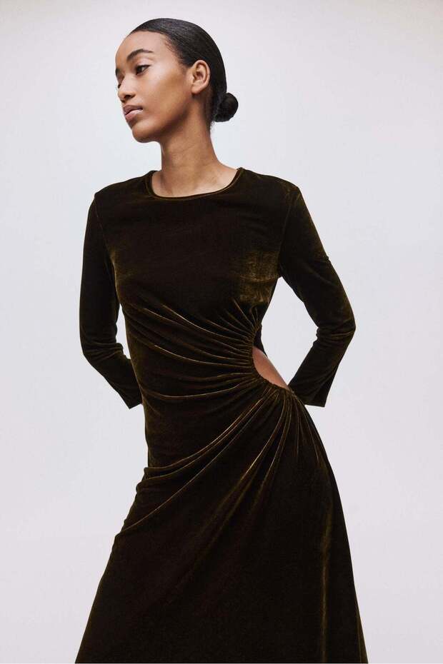Draped cut-out dress