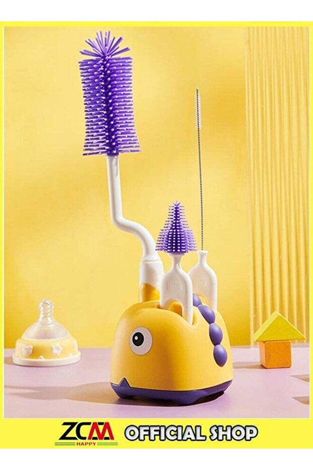 4-Piece 360 Degree Rotating Bottle Cleaning Brush Set for Cleaning Baby Bottles, Pacifiers
