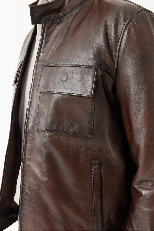 Erkek Regular Deri Mont - 8