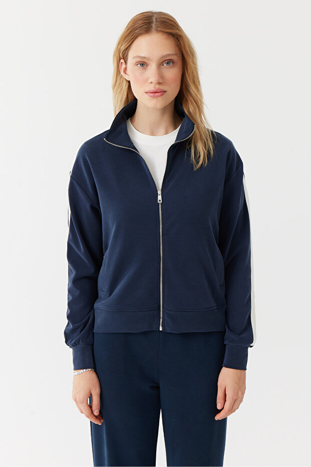 Women's Striped Detail Sweat Top