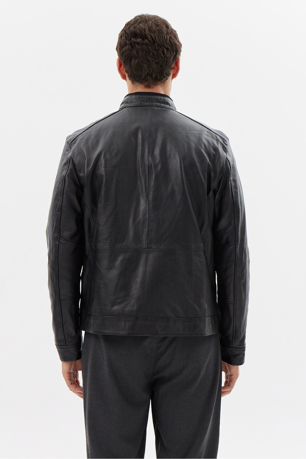 Erkek Regular Deri Mont - 4