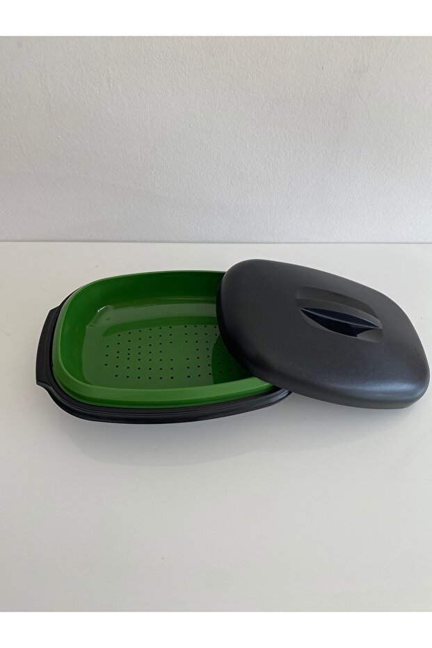 وعاء تخزين وتقديم الطعام من السوزجلي باللون الأسود - 2