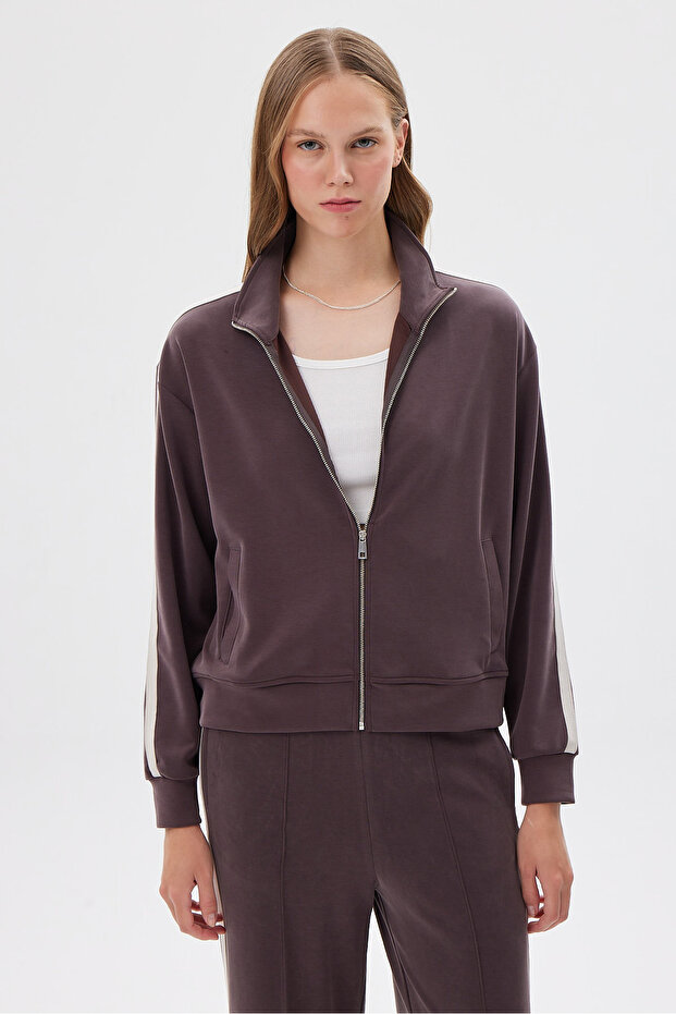 Women's Striped Detail Sweat Top