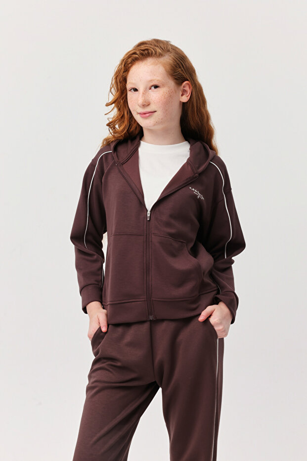 Girl's Zippered Sweat Top