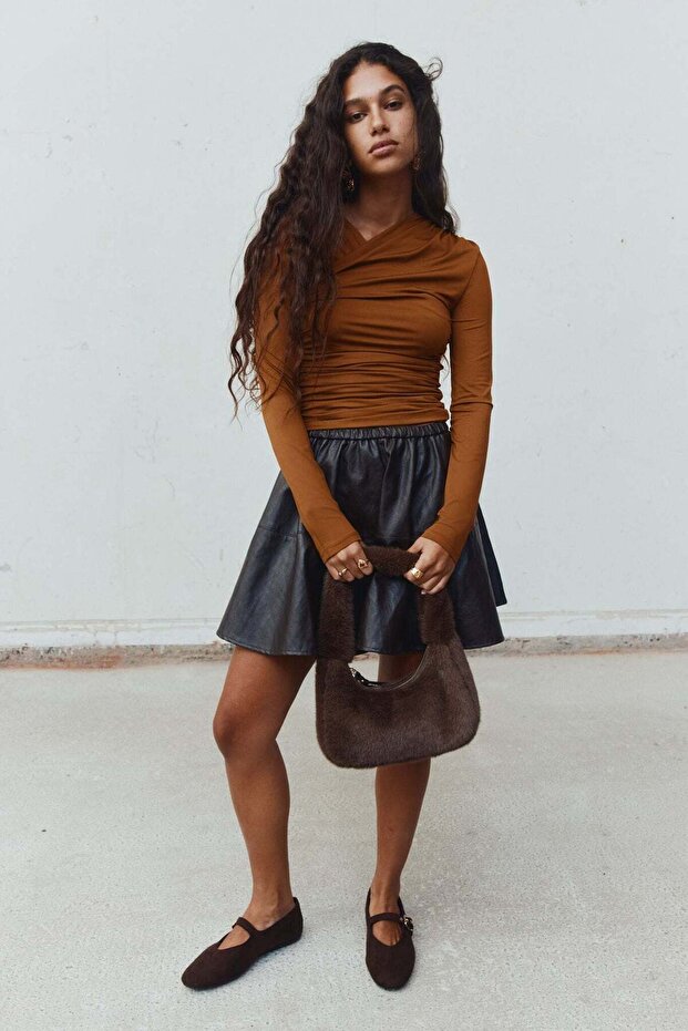 Draped jersey top - 1