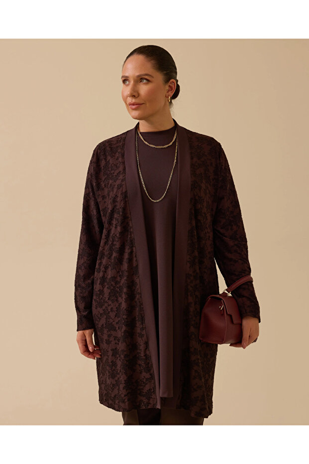 Plus Size Patterned Inner Blouse Set - 2