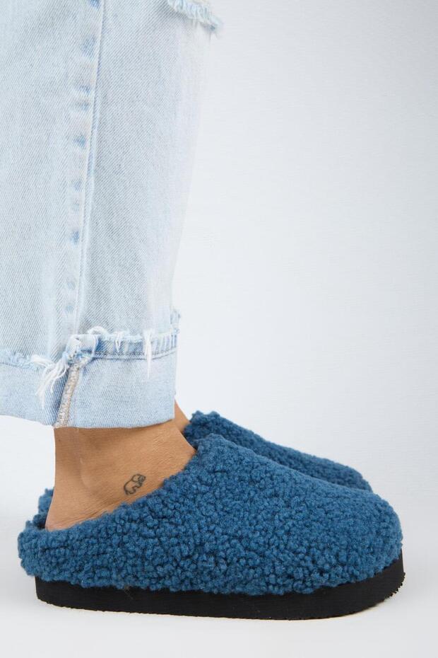 (Orlina) Women's Tedy Sabo Platform Midnight Blue Slippers