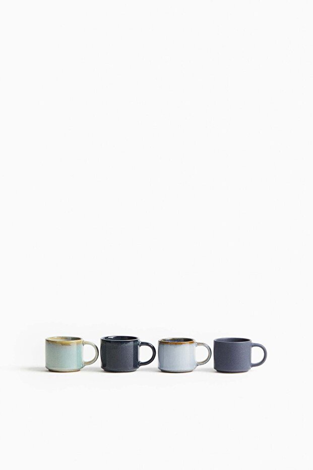 4-pack stoneware espresso mugs