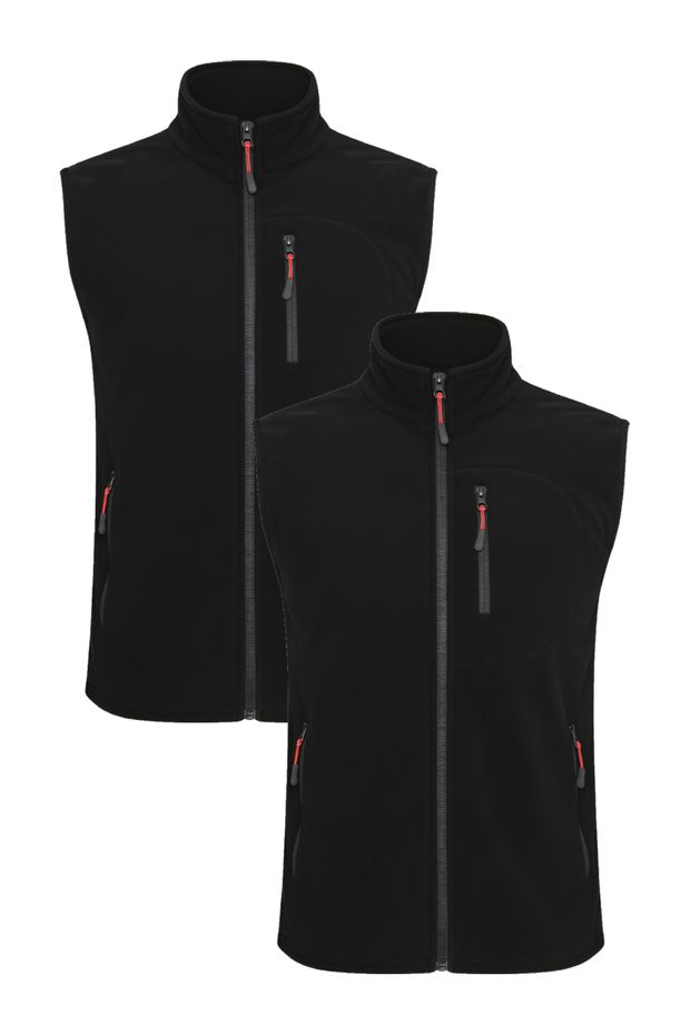 Men's Vest Sleeveless 3 Pockets Men's Fleece Casual Standard Comfortable Zippered Fleece Vest Men