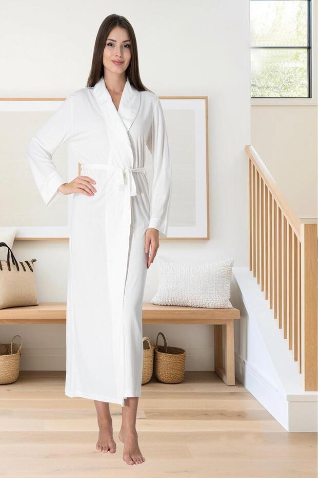 Women's Ecru Special Design Stylish Maternity Dressing Gown Effortt