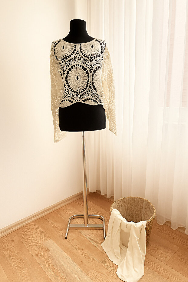 Dantel örgü bohem triko - 1