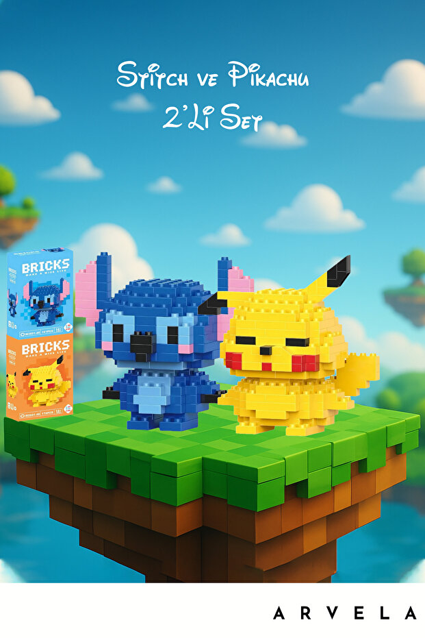 Stitch & Pikachu – 2’li Blok Figür Seti - 1