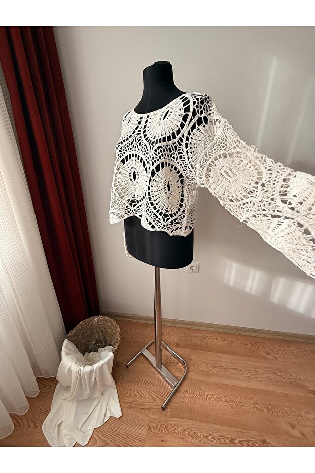 Dantel örgü bohem triko - 2