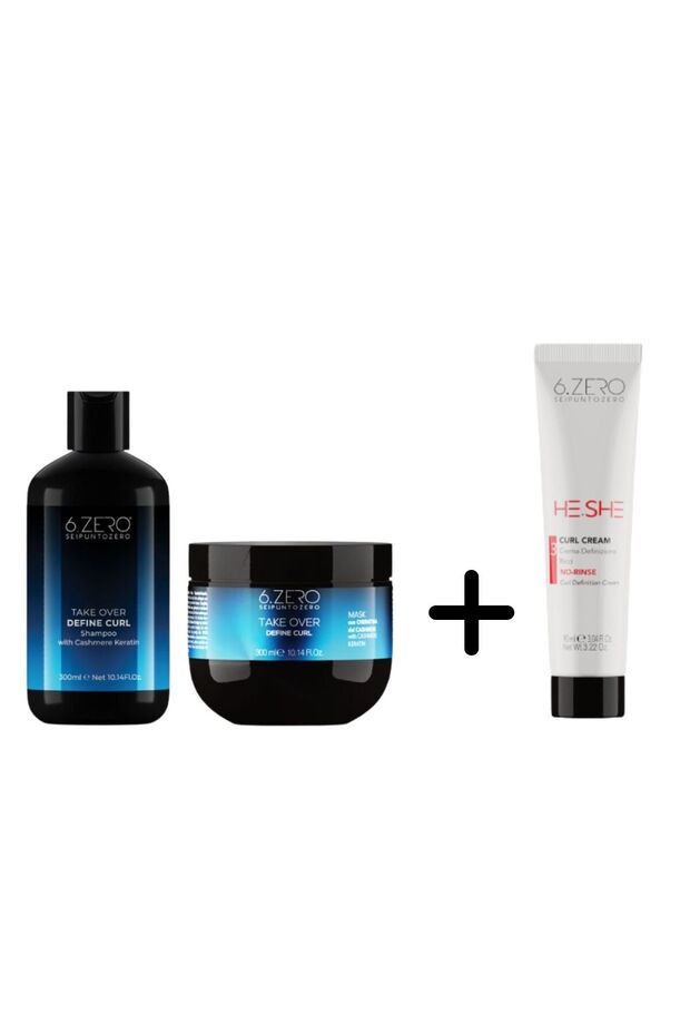 Take Over Define Curl Set (6.Zero He.She) – Shampoo + Mask + Curl Cream 300+300+90 ml - 1