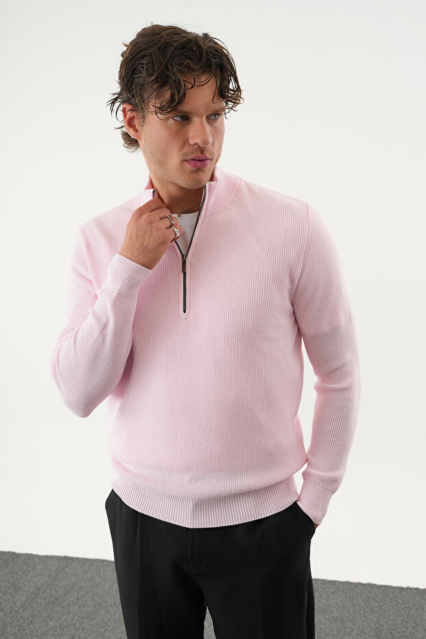 سترة تريكو أساسية للرجال بقصة عادية ونصف سحاب - 2