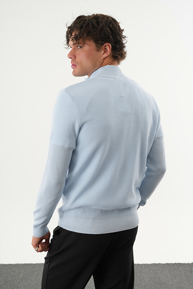 سترة تريكو أساسية للرجال بقصة عادية ونصف سحاب - 7