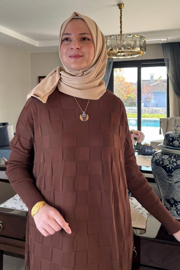 Arzu Triko Tunik Kahve - 3