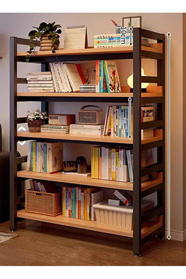 5 Layer Modern Multifunctional Bookshelf with Wall Mounted and Floor Standing Design 100 CM