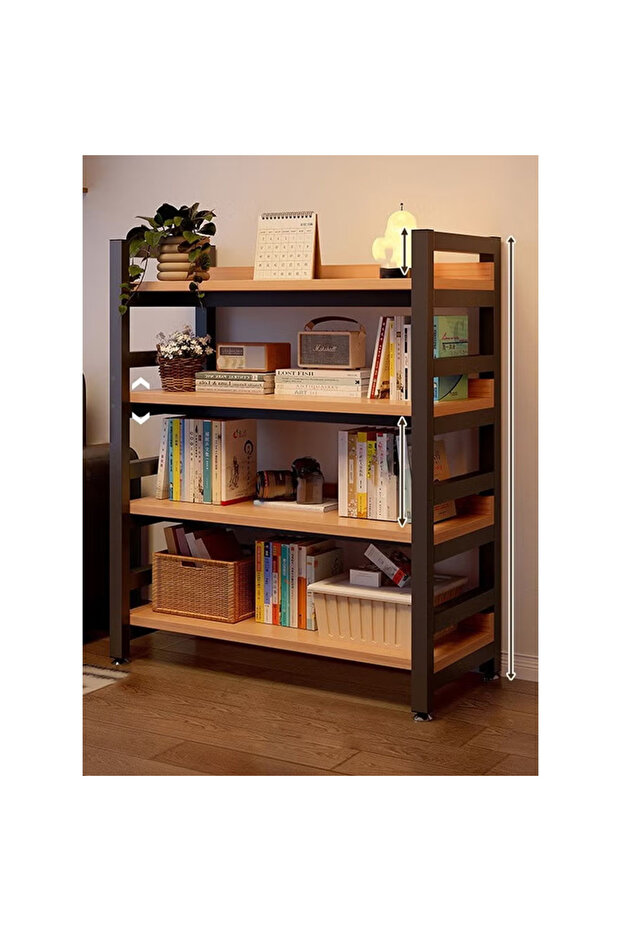 4 Layer Modern Multifunctional Bookshelf with Wall Mounted and Floor Standing Design 80 CM