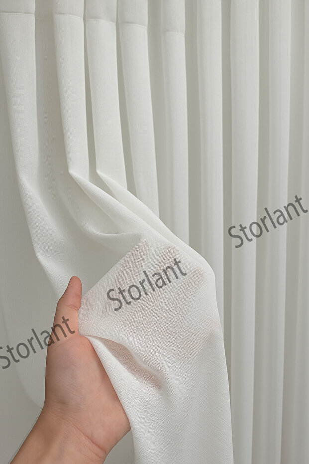 Matte Bamboo Medium Weight 1/3 Pleat Iron-Free Tulle Curtain | Plain and Quality Weave