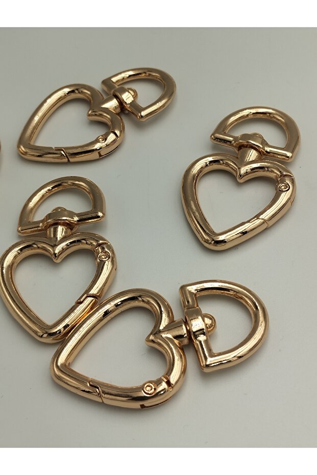 حلقة زنبركية بنمط قلب، إكسسوار للحقائب (قطعتان) - 2