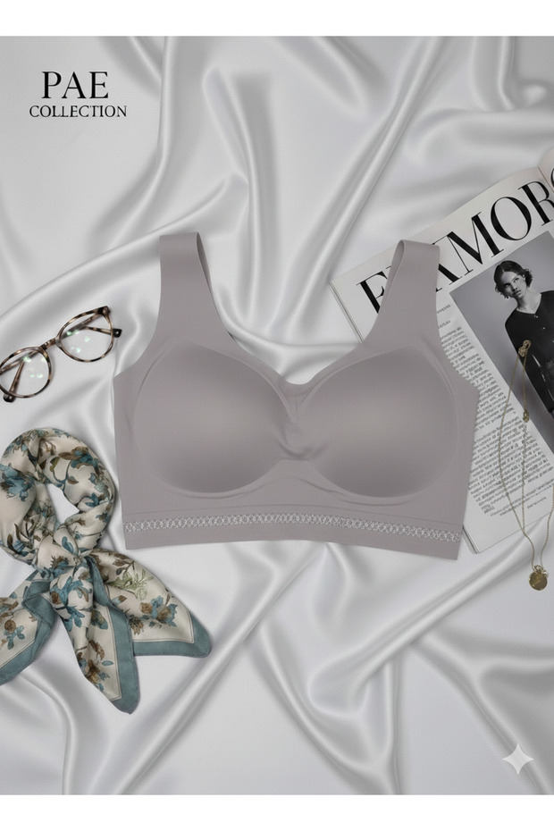 Bra Comfortable Comfortable Flexible Body-Hugging Stitch-Free Wire-Free Wide Strap Laser Ghost Bra