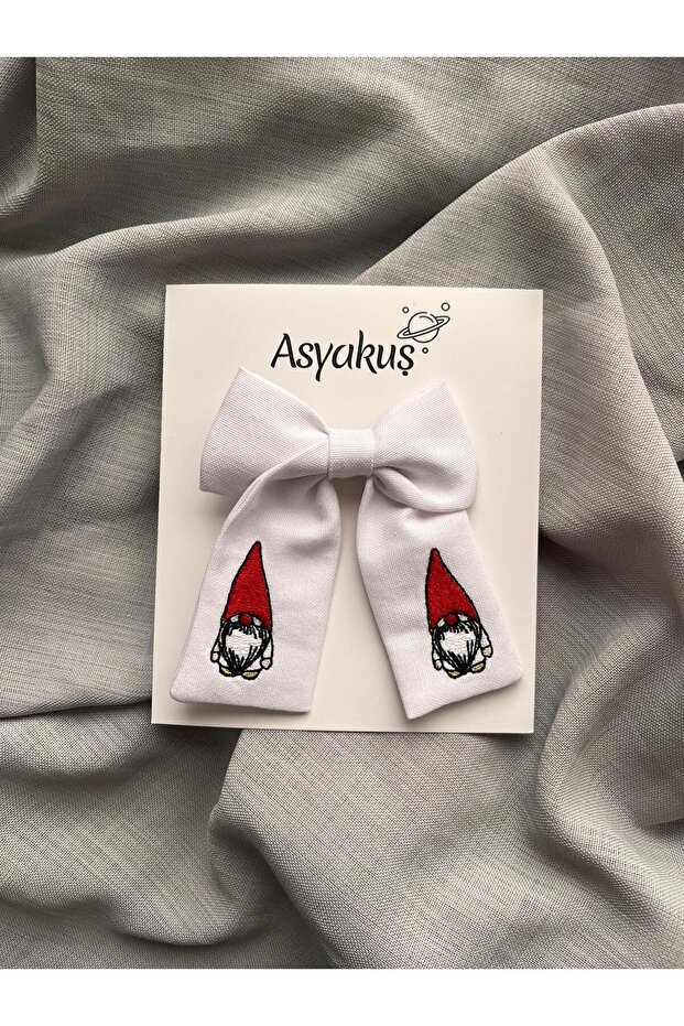 New Year's Themed Dwarf Embroidered Bow Children's Buckle