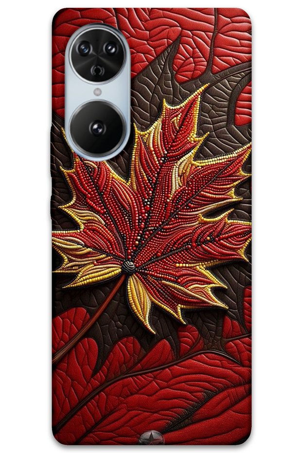 غطاء خلفي من Reeder S19 Max Pro S Edge Case HD Pattern مطبوع - أوراق حمراء