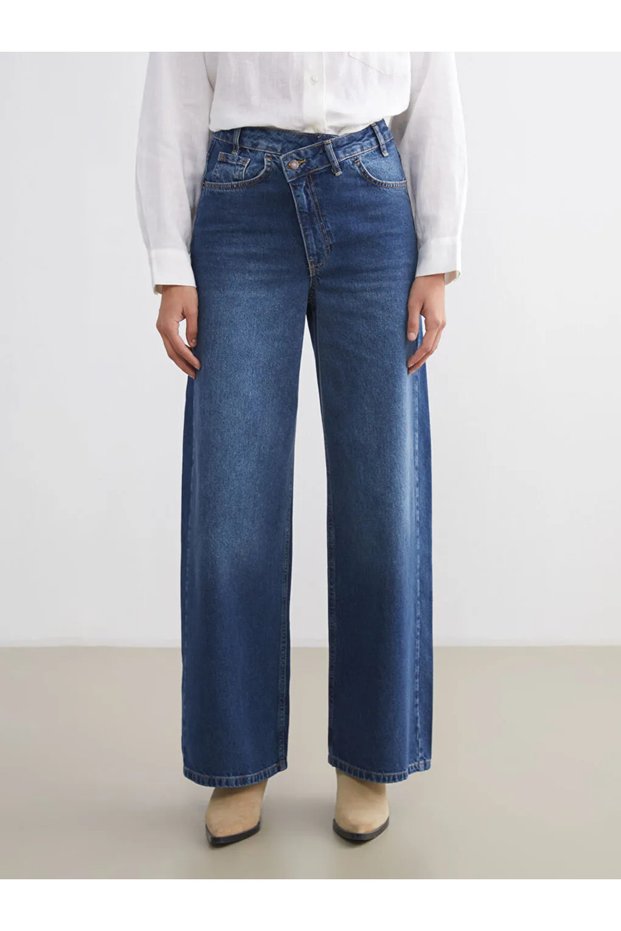 Lcw Jeans Indigo Wideleg Women's Jean Trousers