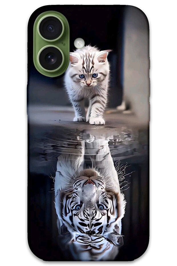 غطاء خلفي لهاتف iPhone 17 بنمط HD مطبوع - انعكاس القطط - 1