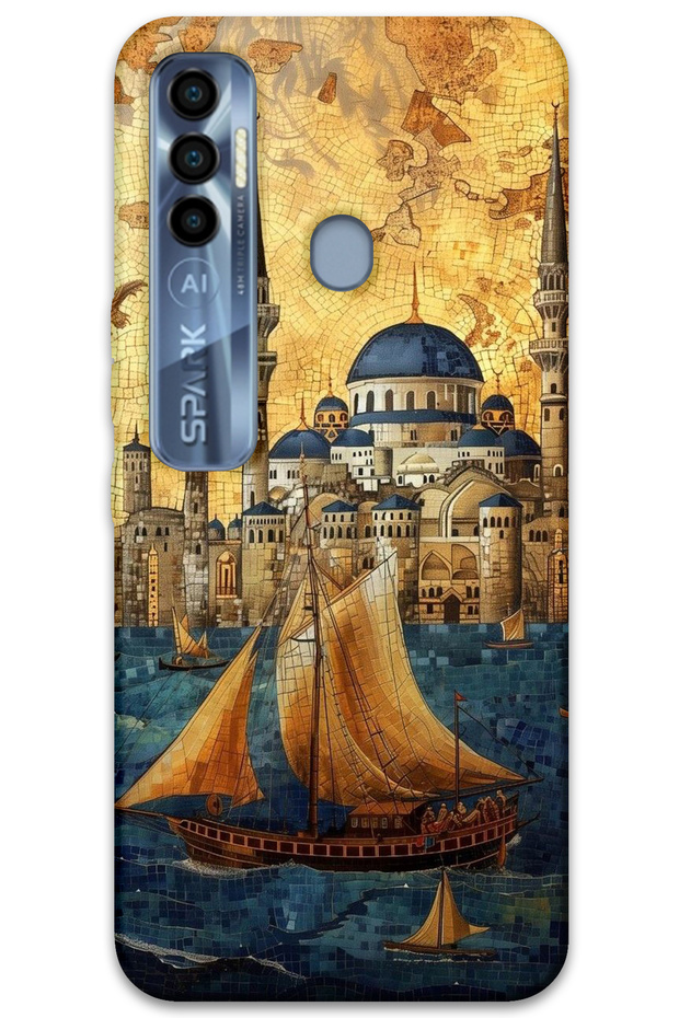 Tecno Spark 7 Pro Case Hd Pattern Printed Back Cover - Sailboat Suleimanliye