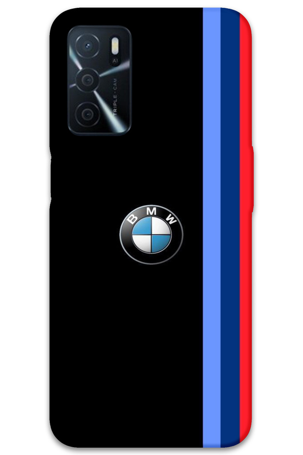 Oppo A55 Case Hd Pattern Printed Back Cover - Black Three Stripes