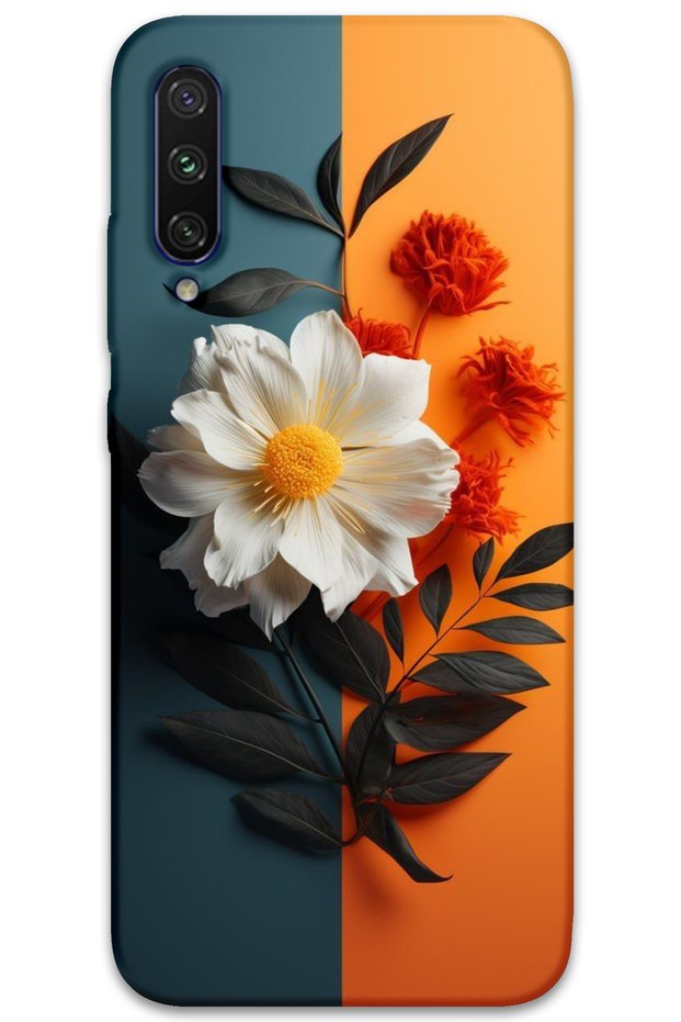 Xiaomi Mi Note 10 / Note 10 Pro Case Hd Pattern Printed Back Cover - White Orange Flower