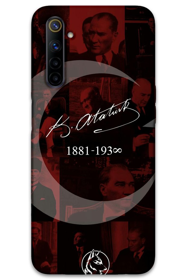 Realme 6 Case Hd Pattern Printed Back Cover - Atatürk Crescent and Star