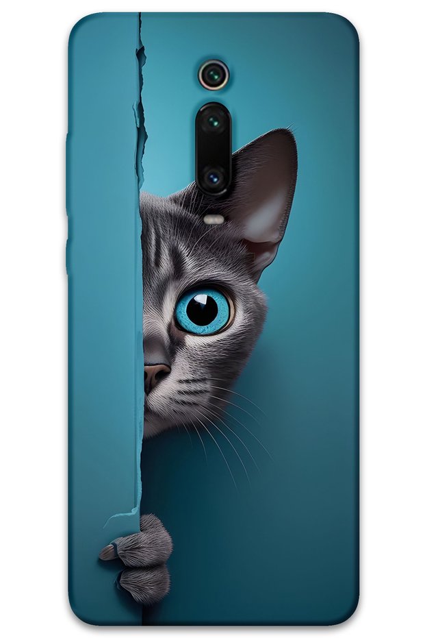 Xiaomi Mi 9t Case Hd Pattern Printed Back Cover - Blue-Eyed Cat
