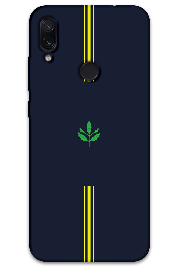 Xiaomi Redmi Note 7 Case Hd Pattern Printed Back Cover - Yellow Navy Blue