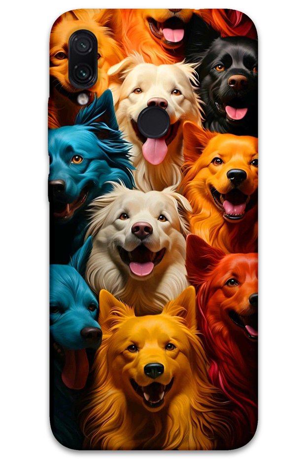 Xiaomi Redmi Note 7 Case Hd Pattern Printed Back Cover - Colorful Dogs