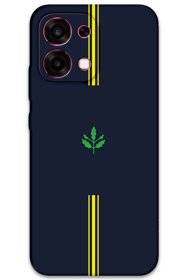 Oppo A6 Pro 4g Case Hd Pattern Printed Back Cover - Yellow Navy Blue