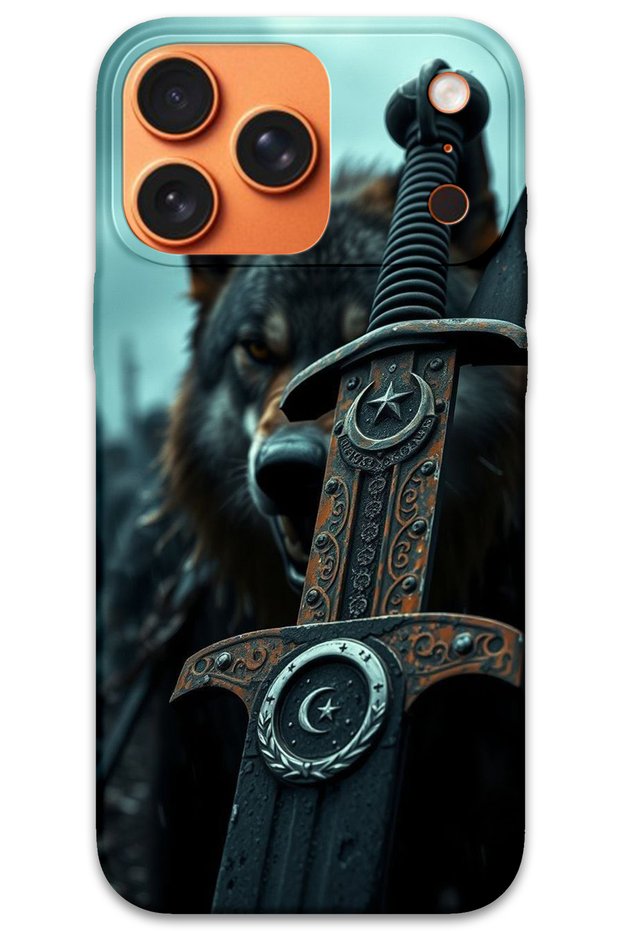 iPhone 17 Pro Compatible Case Hd Pattern Printed Back Cover - Moon Star Sword