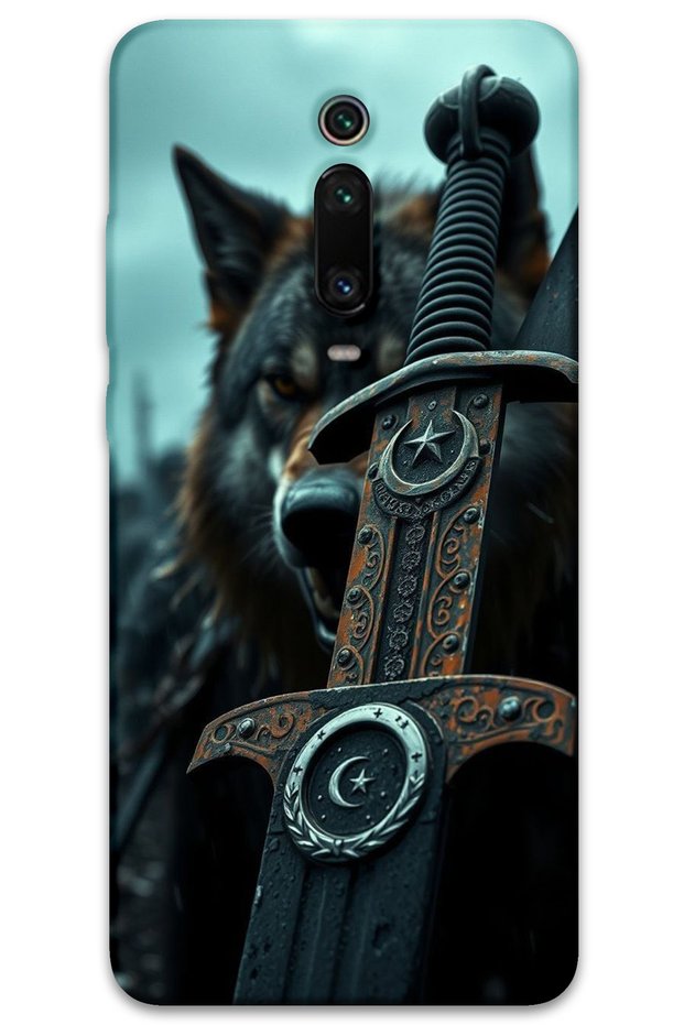 Xiaomi Mi 9t Case Hd Pattern Printed Back Cover - Moon Star Sword