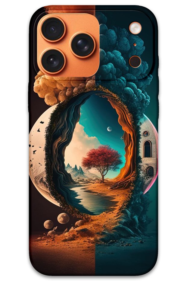 غطاء خلفي لهاتف iPhone 17 Pro Max بنمط HD مطبوع - من القمر إلى الليل