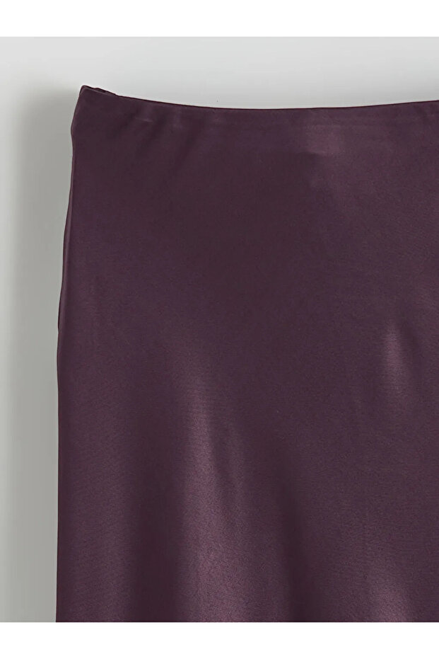 Lcw vision plum waist elastic a-line satin skirt