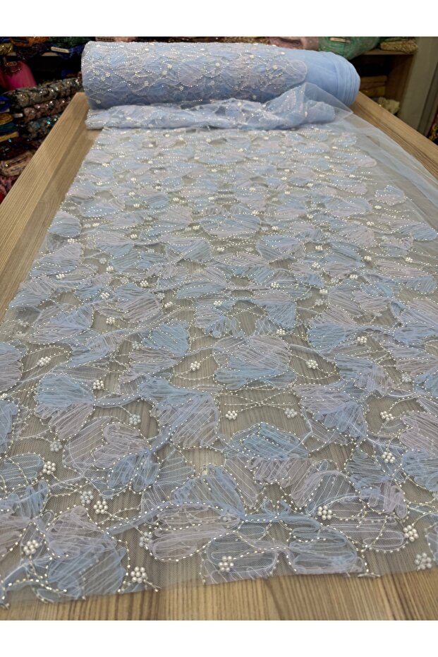 دانتيل متدرج اللون مزين بالخرز - 1