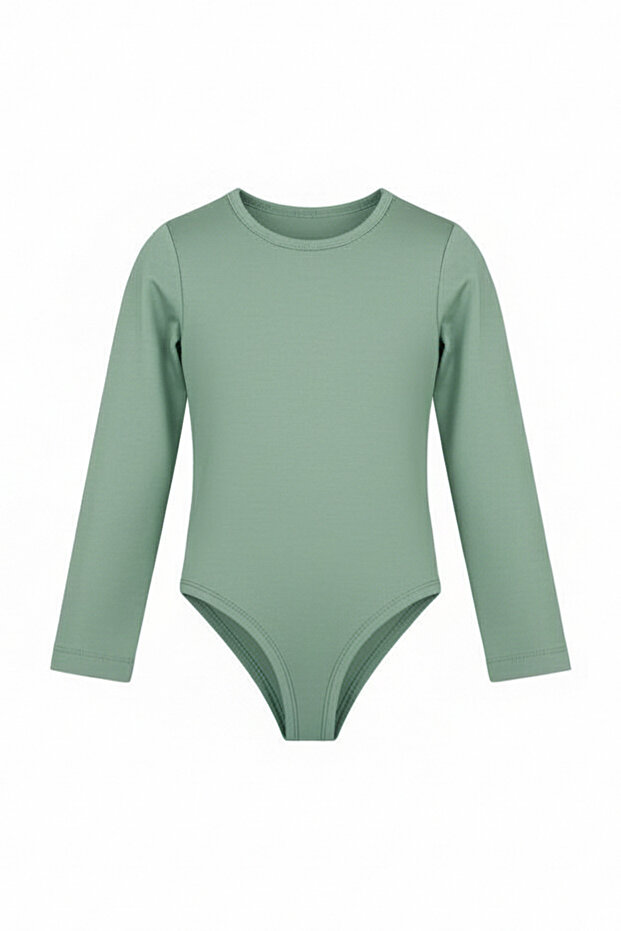 Woolkin Girls' Furry Inside Snap-On Bodysuit with Long Sleeves