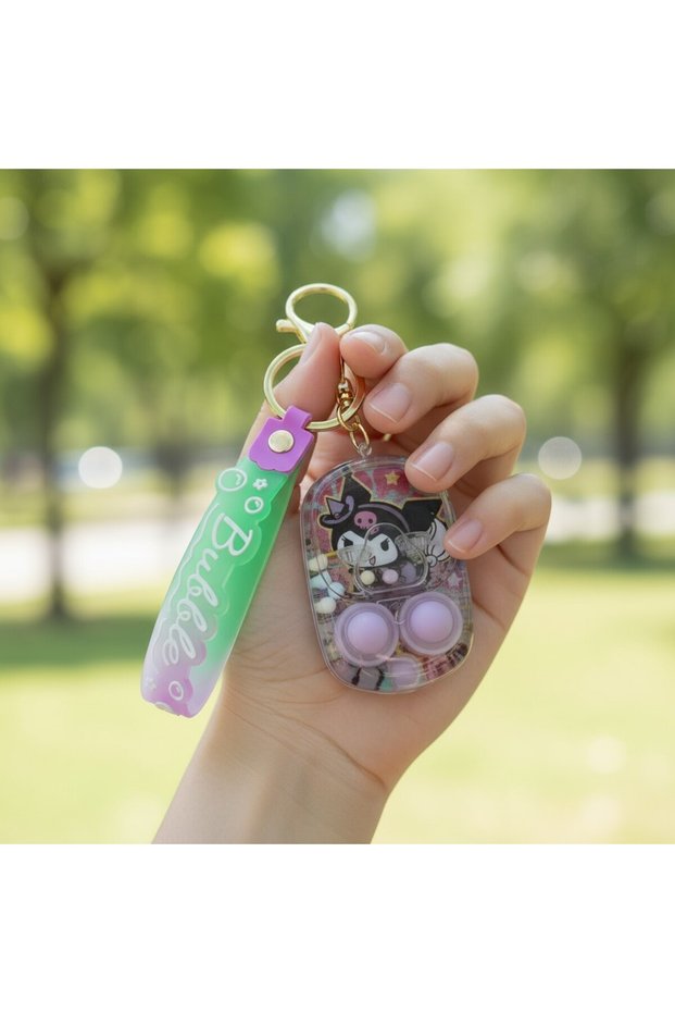 Kuromi Playful Water Keychain Standard Purple