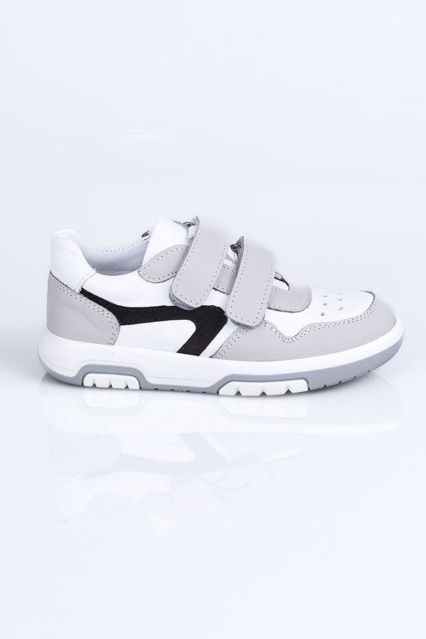 5001 Genuine Leather Sports Shoes F.-White-Grey - 34