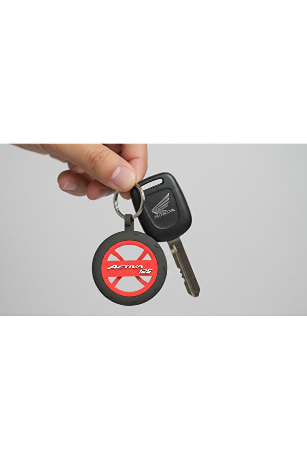 Honda Activa 125 Logo Special Design Tire Detailed Motorcycle Keychain